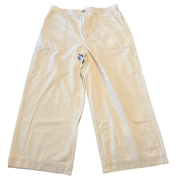 Free People Sunday Skies Ankle Cropped Jean‎ Wide leg  high rise Pants 12 - Picture 2 of 10